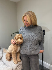 Grey Cosy Diamond Knit Sofia