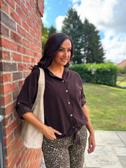 Chocolate Soft Cord Hooded Jacket Trina