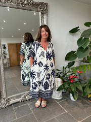 Navy Tropical Butterfly Dress Jodie