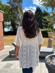 White Open Knit Cover Up Elsie