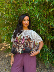 Black Leopard Floral Top Sasha