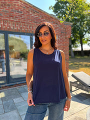 Navy Vest Top Janey