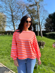 Orange Striped Sweatshirt Michaela