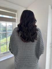 Grey Cable Detail Ribbed Two Piece