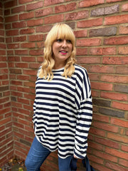 Navy Stripe Long Sleeve Top Yasmin