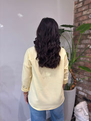 Lemon Collared Flower Sweatshirt Angel