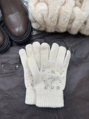 Stone Embellished Gloves