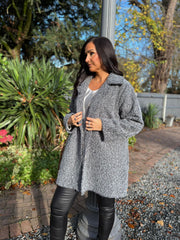 Grey Brushed Wool Coat Bridget
