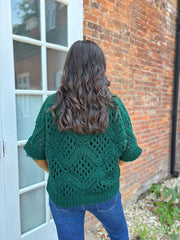 Forest Green Cosy Diamond Knit Sofia