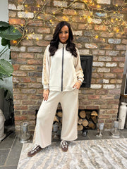 Stone Sequin Velour Trim Joggers Trixie