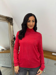 Red Sparkle Roll Neck Susan