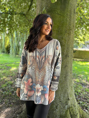 Grey Soft Touch Cheetah Knit Ava