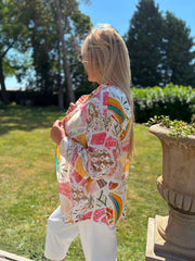 White Multi Pattern Blouse Rachel