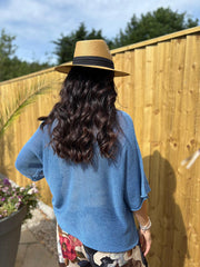 Denim Cotton Reverse Seam Knit Jo