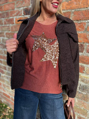 Rust Soft Touch Star Top Kelly