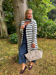 Navy Striped Longline Cardi Haven