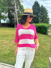 Lipstick Striped Knit Rita