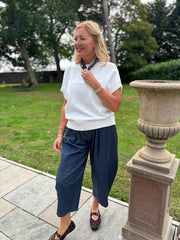 White Ribbed Detail Knit Petra