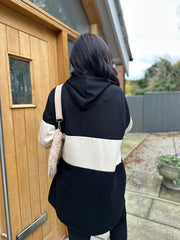 Black Block Stripe Sweat Dress Eva