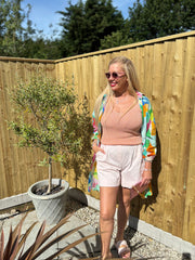 Multicolour Brushstroke Longline Shirt Polly