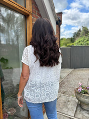 White Lace Tassel Hem Top Georgia