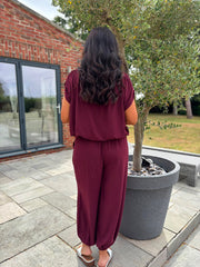 Wine Two Piece Trouser Set Sara
