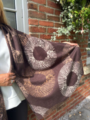 Chocolate Abstract Circle Print Scarf