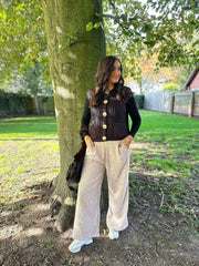 Black Chunky Knit Waistcoat Clara