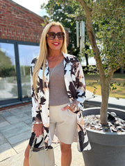 Chocolate Abstract Floral Blouse Petra
