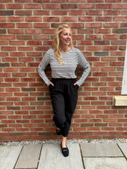 Black Frill Pocket Trousers Sasha