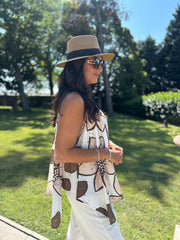 Chocolate Broderie Floral Vest Top Becky