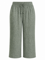 Khaki Bubble Cotton Trousers