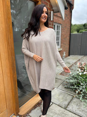 Mocha Ribbed Knit Dress Yasmin