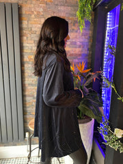 Navy Embellished Velour Tunic Sia