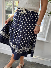Navy Polka Dot Skirt Bailey