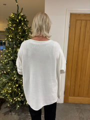 Winter White Gold Xmas Tree Knit Ava