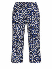 Navy Leopard Seam Front Trousers