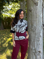 Wine Sketch Floral Knit Lyra