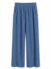 Denim Textured Lightweight Trousers Kaylee