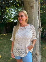Stone Abstract Pattern Knit Tori