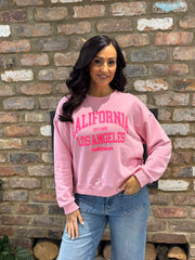 Candy Pink Premium Cotton California Sweatshirt Jolene