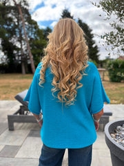 Blue Reverse Seam Knit Georgina