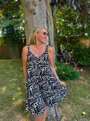 White Zebra Print Dress Cleo
