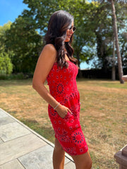 Red Bubble Cotton Paisley Playsuit