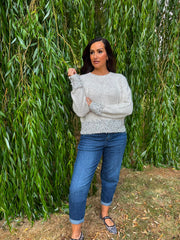 Stone Metallic Eyelash Trim Knit Darcy