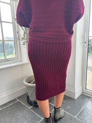 Wine Cable Detail Ribbed Two Piece