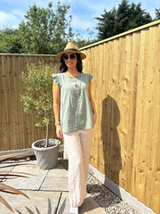 Stone Wide Leg Trousers Margot