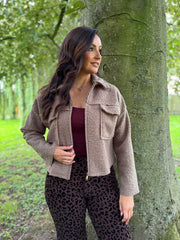 Mocha Boucle Zip Jacket Estella