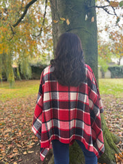 Red Check Tie Shawl Roxie