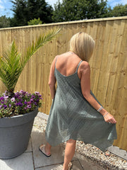 Khaki Chevron Lace Dress Haven